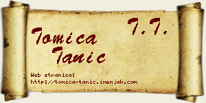 Tomica Tanić vizit kartica